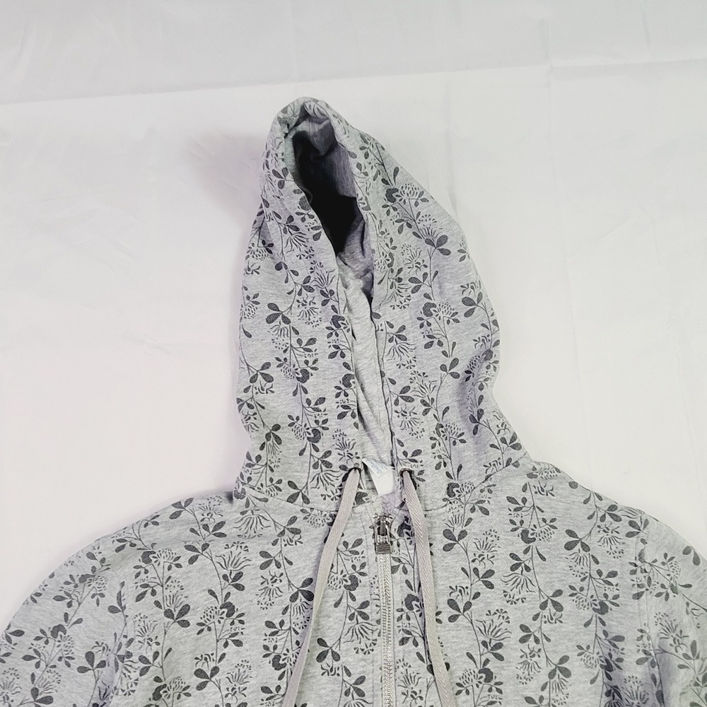 LFL Kids Full Zip Hoodie Size Large Grey Botanical Print Jacket K73 - Picture 3 of 15